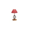 Phoebe Pink Jute Table lamp with Wood & Iron Base