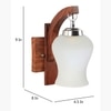 Devansh Solid Wood Electric Wall Light in Brown Colour with White Shade Count of 1 Light