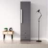 Hexa Red Wooden 1 Door Wardrobe with 2 Drawers and Hanging Space in Slate Grey Colour