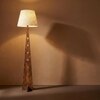 Bevel Beige Jute Floor Lamp with Beige Jute Base