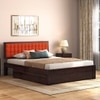 Florence Solid Wood King Size Drawer Storage Bed In Mahogany Finish