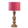 Devansh Pink Jute Table Lamp With Wood Natural Base (7X17.5 Inches)-11