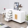 Hexa Red Multipurpose Storage Cabinet With 4 Drawer 3 Door in Frosty White Colour