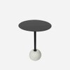 Metalsmith Stylish Round Side Table – Metal & Marble, Black
