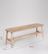 Norway Solid Wood Bench In  Natural  Finish
