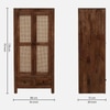 Mango Wood 2 Door Wardrobe In Rustic Teak Finish With Drawer