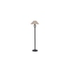 Hubert Beige Natural Fiber Floor Lamp with Black Iron Base