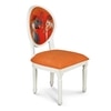 Traditional Solid Wood Accent Chair in Orange Colour