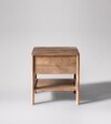 Lieaf Solid Wood Bed Side Table In Natural Finish
