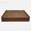 Morvix Wood Queen Bed With Box Storage Base Platform Columbian Walnut Brown