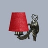 Devansh Metal Electric Wall Light in Antique Gold Colour with Maroon Shade Count of 1 Light