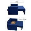 Baruna 1 Seater Velvet Pull Out Sofa Cum Bed with Storage In Blue Color
