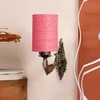 Devansh Metal Electric Wall Light in Antique Gold Colour with Pink Shade Count of 1 Light