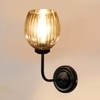Devansh Metal Electric Wall Light in black Colour with Lavender Shade Count of 1 Light