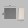 2 Door Mirror Glossy Triple Layered Uv Resistant Handless Cabinet In Grey Finish