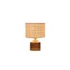 Ezra Beige Jute table lamp with Natural Wood Base