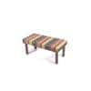 Camilla Solid Wood 2 Seater Bench In Stripe Multi Colour Jackard Fabric