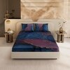 Stoa Paris 300TC UltrSatin King Bedsheet Set Satin King Indigo, Purple Gold