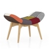 Contour Chair With Ottoman Replica In Multi Colour Patch Work