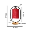 Devansh Maroon Jute Drum   Wooden & Iron Table Lamp -17 Inch Height  -L