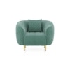 Amora 1 Seater Fabric Sofa in Dusty Turquoise Velvet