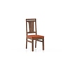 Tessa Solid Wood Dining Chair In Sienna Teak Finish With Burnt Orange Colour Fabric