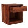 Cedar Solid Wood Bedside Table in Teak Finish