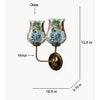 Devansh Metal Electric Wall Light in Gold Colour with Multicolor Shade Count of 2 Lights