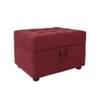 Doe Buck Tufted Storage Ottoman Bench in Maroon Colour Fabric