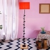 Edythe Orange Cotton Shade Floor Lamp