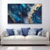 The Castle Decor Blue Gold Sparkle Wall Art Set of 5 27x48 Inch