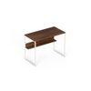 Corbyn Solo Engineered Wood Study, Laptop Table for Home or Office, WFH Desk with Additional Shelves Storage for Books and Décor Display for Adults Kids Students (Brown Maple & White Legs)