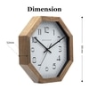 Tan Wooden Octagonal Wall Clock with Warm Rustic Finish