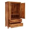 Madhavi  2 Door 2 Drawer Sheesham Wood Wardrobe in Rustic Finish