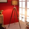 Azai Black Cotton Shade Floor Lamp