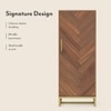 Nina 12 Pairs Solid Wood Shoe Cabinet In Amber Walnut Finish