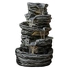Dark Grey 5 Tier Rock Water Fountain Home and Garden