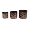 Cross Hammered Planter Set Of 3 In Black And Gold Colour