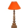 Devansh Orange Cotton Table Lamp With  Wood Natural Base -(10X10X21 Inches)-30