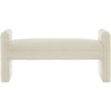 Wooden Twist Soft Hropzy Boucle Upholstered Armrest Ottoman Bench in Cream Colour
