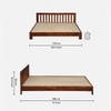 Hertfort Solid Wood Queen  Size Upholstered Bed Without Storage (Honey Finish)