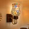 Devansh Metal Electric Wall Light in Black Colour with Orange Shade Count of 1 Light