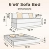 Coirfit Folding 4 Seater Double Foam Fold Out Sofa Cum Bed  in Dark Blue Colour