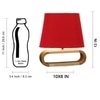 Devansh Red Cotton Table Lamp With  Wood Natural Base -4
