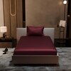 Stoa Paris 300TC UltrSatin Single Bedsheet Set Satin Single Velvet Wine