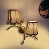 Devansh Metal Electric Wall Light in Gold Colour with Beige Shade Count of 2 Lights