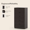 Bennis Engineered Wood Chest of 5 Drawers in Dark Walnut Finish