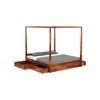 Victorian Rosewood Canopy King Size Bed With Drawer In Honey Oak Finish