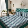 Multicolor Abstract 180 TC Flat 1 Queen  Bedsheet with 2 Pillow Covers