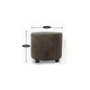 Iris Solid Wood Pouffee Stool in Grey Velvet Fabric
